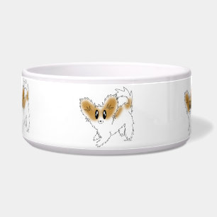 Tigela Alimento para cães de Papillon do filhote de