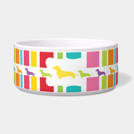 Tigela Amantes do Dachshund do arco-íris