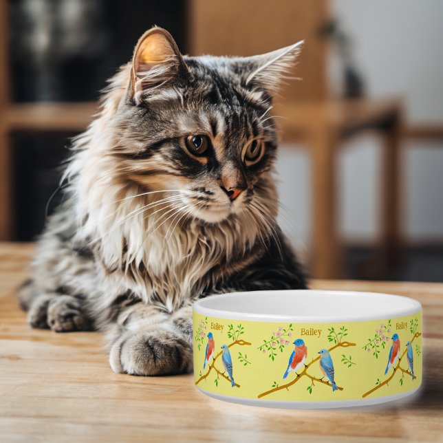 Tigela Amarela para Gato ou Cachorro de Pássaros A (Criador carregado)