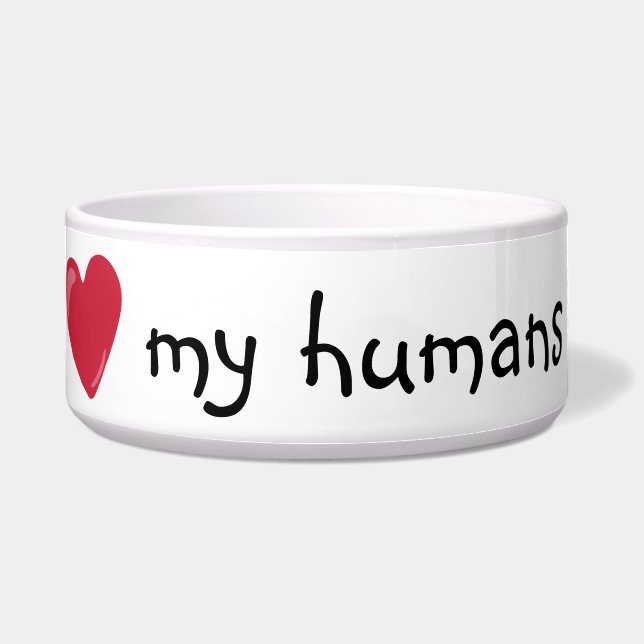 Tigela Amo a Comida dos Meus Humanos Humor Divertido Cach (Frente)