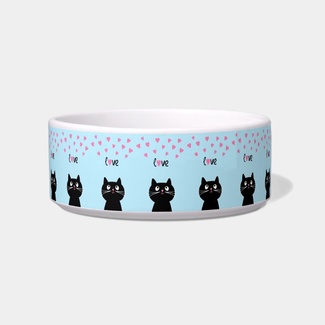 Tigela Amor Corações e Gatos (Frente)