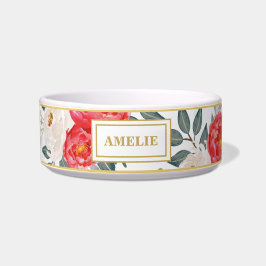 Tigela Animal de estimação elegante floral botânico