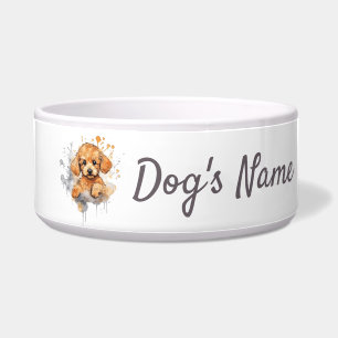 Tigela Apricot Poodle Pppy Cerâmica Pet Bowl
