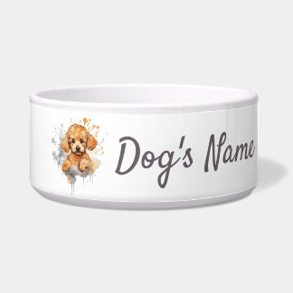 Tigela Apricot Poodle Pppy Cerâmica Pet Bowl