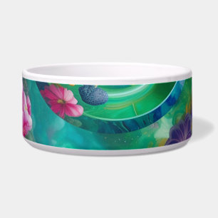 Tigela Aqua Floral Abstrato Garden