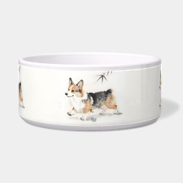 Tigela Aquarela Corgi – Arte Caprichosa de Cachorro com T