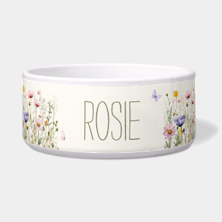 Tigela Aquarela Floral de Flores Silvestres Personalizada