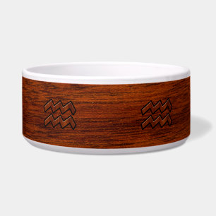 Tigela Aquarius Zodiac - Sinal Mahogany - Estilo de Madei