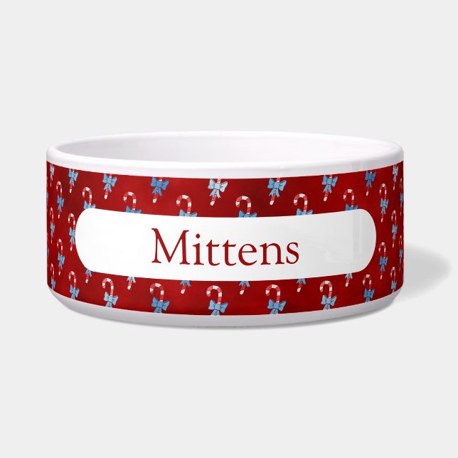 Tigela Arco Azul Cana-de-Açúcar Vermelha Férias de Natal (Frente)