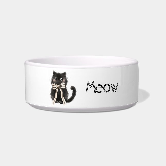 Tigela Arco de Gato Preto Miau (Frente)