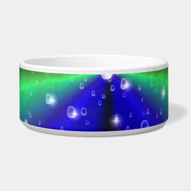Tigela Arco-íris azul-verde na pele de elefantena leather (Esquerda)