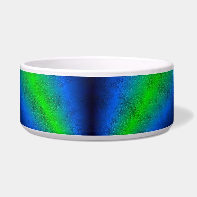Tigela Arco-íris azul-verde na pele de elefantena leather (Frente)