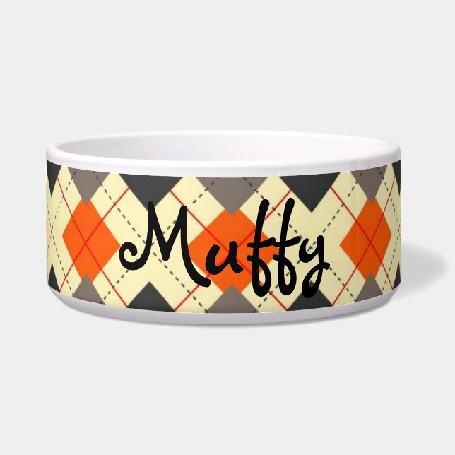 Tigela Argyle Barbecue com nome personalizado (Frente)