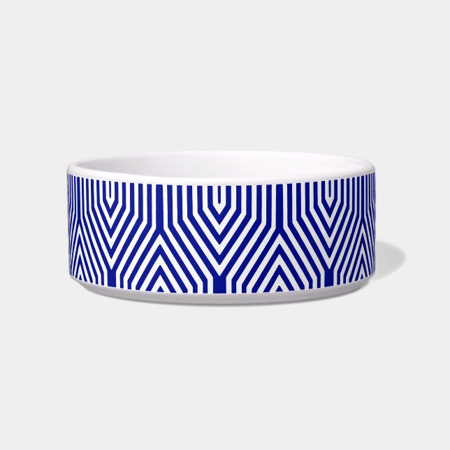Tigela Art Deco Geométrico - azul de cobalto e branco (Esquerda)