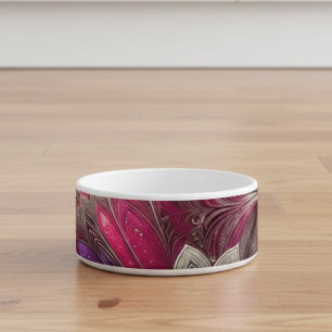Tigela Art Nouveau Ventiladores rosa e prateados