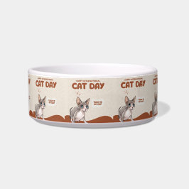 Tigela Arte de Celebração do Dia Internacional do Gato Sp