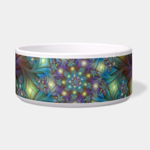 Tigela Arte Fractal Roxa Roxa Abstrato brilhante iluminad