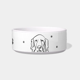 Tigela Arte Linear de Retriever Dourado Personalizável
