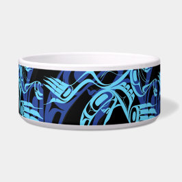 Tigela Arte Nativa Do Pássaro Negro Azul-Águia