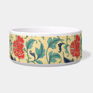 Tigela Arte Nova Antiga Chinoiserie Floral Vermelho Chinê