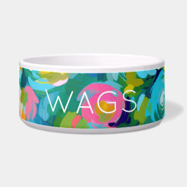 Tigela Artisan Painers Pet NAME Decor Colorido