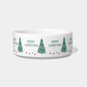 Tigela Árvore da aguarela do Feliz Natal