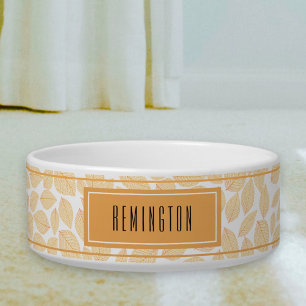 Tigela Autumn Leaf Pattern Custom Pet Name