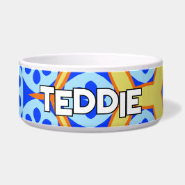 Tigela Azul e Amarelo Floral