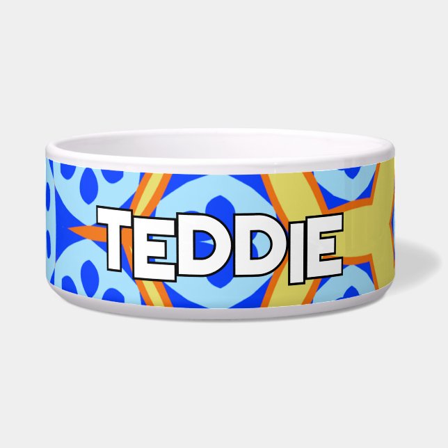 Tigela Azul e Amarelo Floral (Frente)