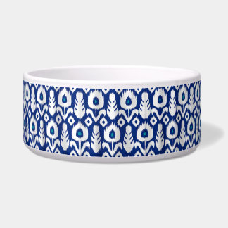 Tigela Azul floral da pena do pavão de Ikat