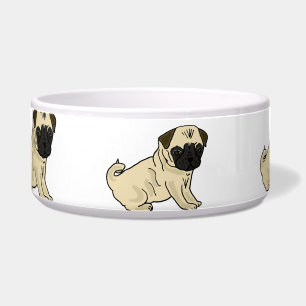 Tigela Bacia da água dos desenhos animados dos Pugs do A