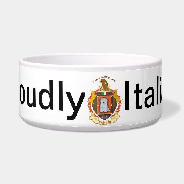 Tigela Bacia da brasão do cão - maltesa (Frente)