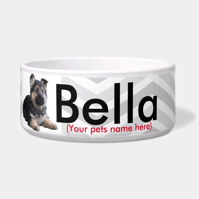 Tigela Bacia do animal de estimação/alemão personalizados (Frente)