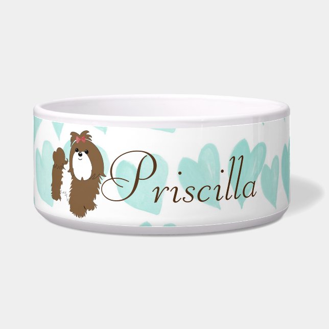 Tigela Bacia do animal de estimação de Shih Tzu (Frente)