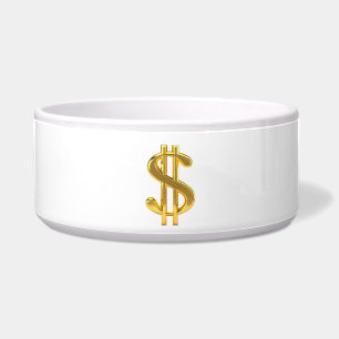 Tigela Bacia do animal de estimação do sinal de dólar