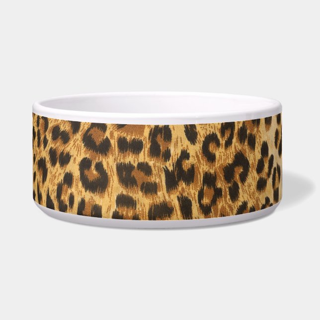 Tigela Bacia do cão com impressão do leopardo (Frente)