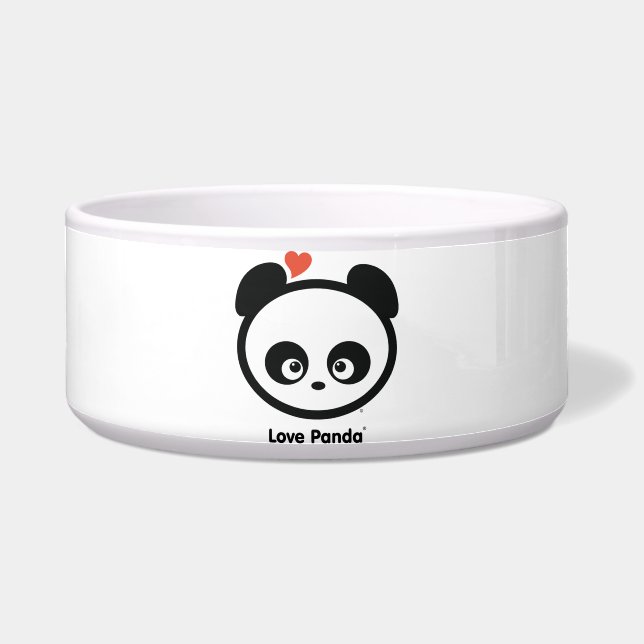 Tigela Bacia do cão de Panda® do amor (Frente)