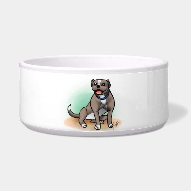 Tigela Bacia do cão de Pitbull (Frente)