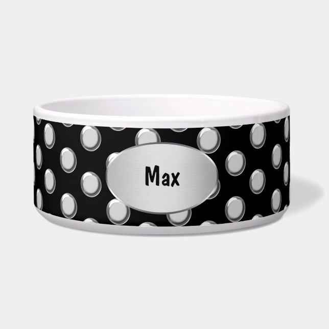 Tigela Bacia do cão do monograma grande (Frente)