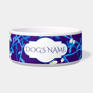 Tigela Bacia floral azul do animal de estimação