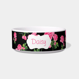 Tigela Bacia floral personalizada dos rosas cor-de-rosa -