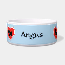 Tigela Bacia personalizada coração do cão do Scottie