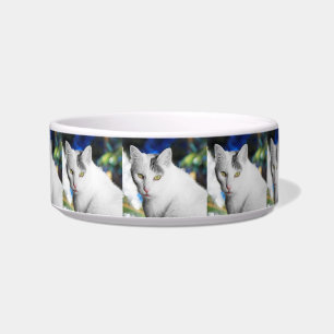 Tigela Bacia personalizada da comida de gato da foto