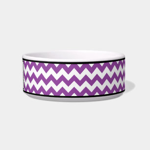 Tigela Bacia personalizada roxo do gato de Chevron