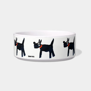 Tigela Bacia preta do cão de Scotty pelo tintureiro de