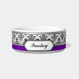 Tigela Bacia preto e branco do animal de estimação do