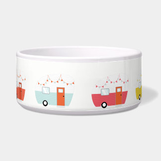 Tigela Bacia retro do animal de estimação do reboque de