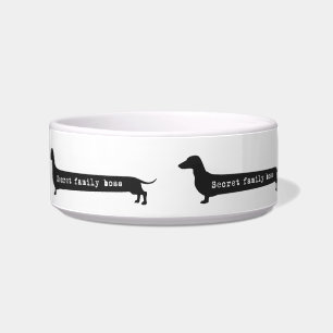 Tigela Bacia secreta engraçada da silhueta do dachshund