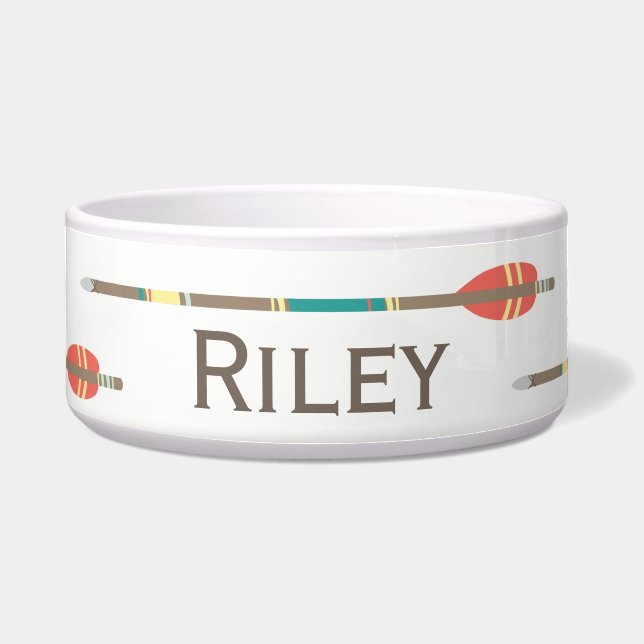 Tigela Bacia tribal do animal de estimação das setas (Frente)