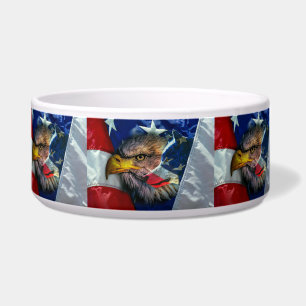 Tigela Bald Eagle Wolf American Flag